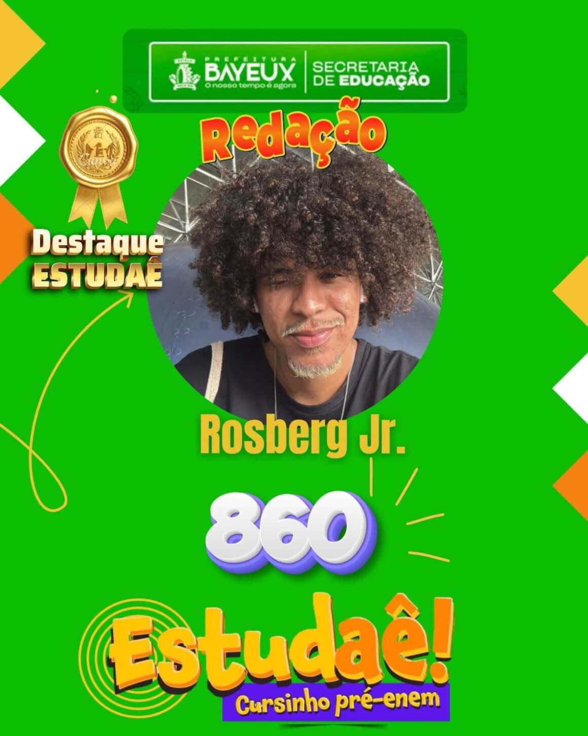 Estudaê: cursinho oferecido pela Prefeitura de Bayeux se destaca na Redação do Enem 2025