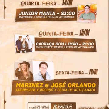 Festa de São Sebastião de Bayeux terá shows de Padre Nilson e José Orlando