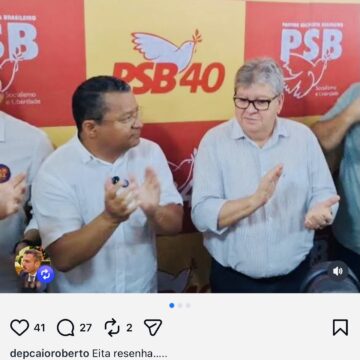 Screenshot Deputado Caio Roberto alfineta Nilvan Ferreira em postagem nas redes
